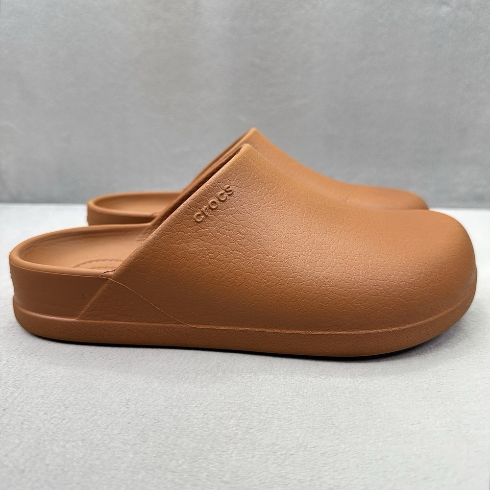 Crocs Dylan Womens Size 7 Clog Cognac Closed Toe Slip-On Comfort Mule Shoe